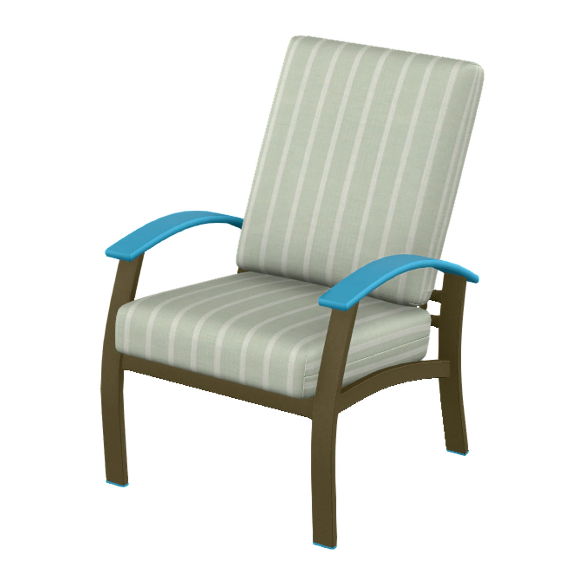 Belle Isle Cushion Armchair — Beachwood PC / Aqua Accents