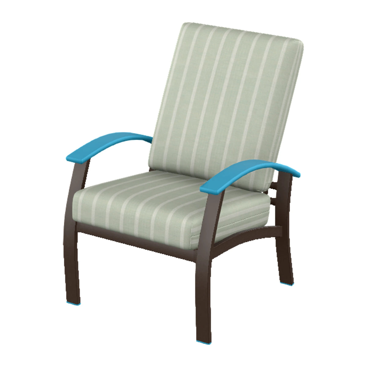 Belle Isle Cushion Armchair — Kona PC / Aqua Accents