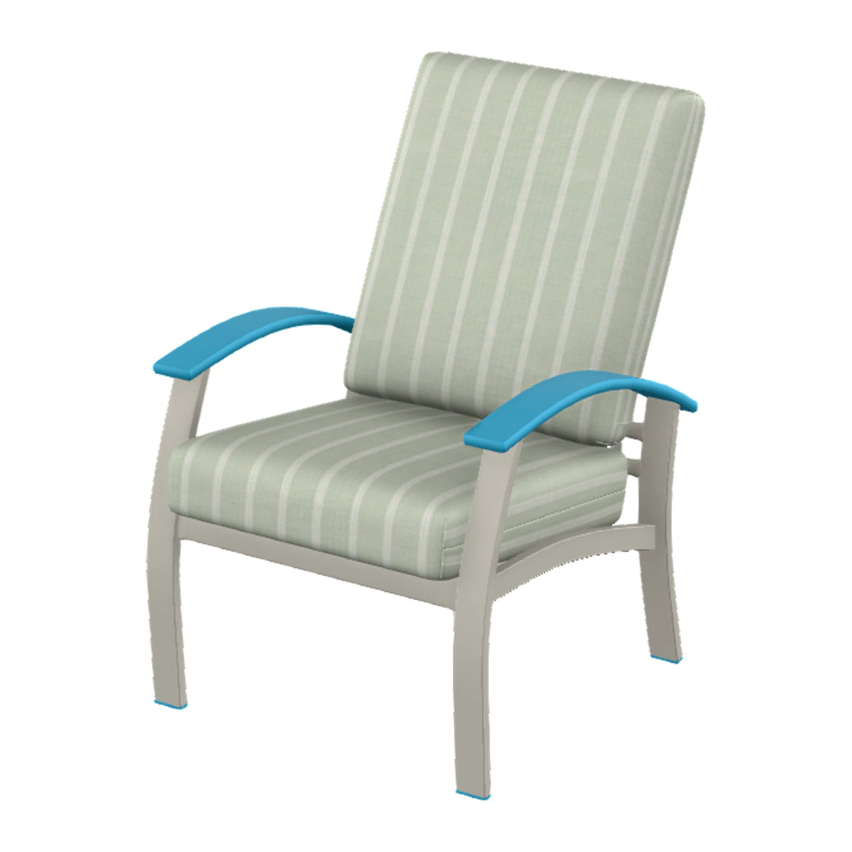 Belle Isle Cushion Armchair — Warm Grey PC / Aqua Accents