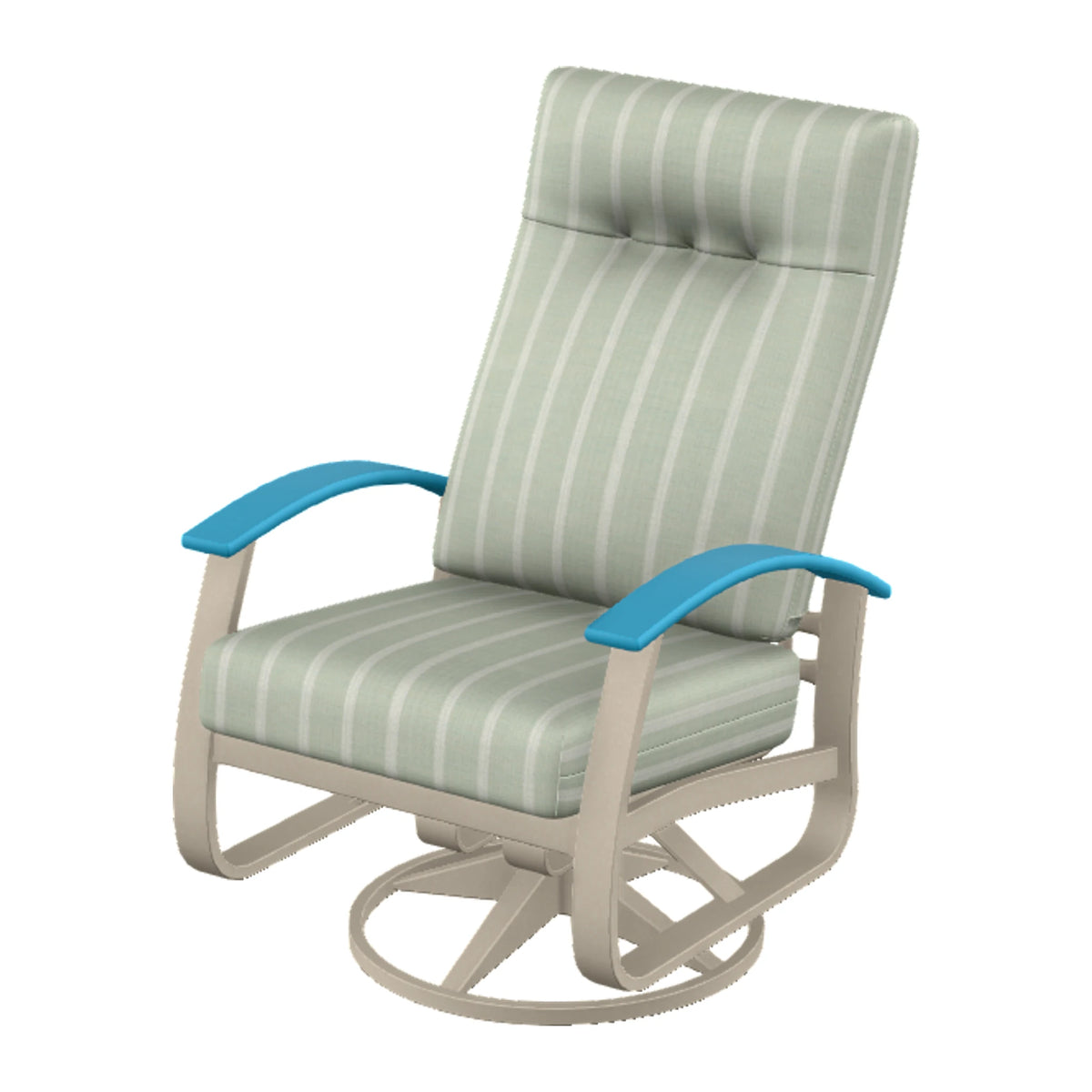 Belle Isle Cushion Supreme Height Swivel Rocker — Desert Sand PC / Aqua Accents