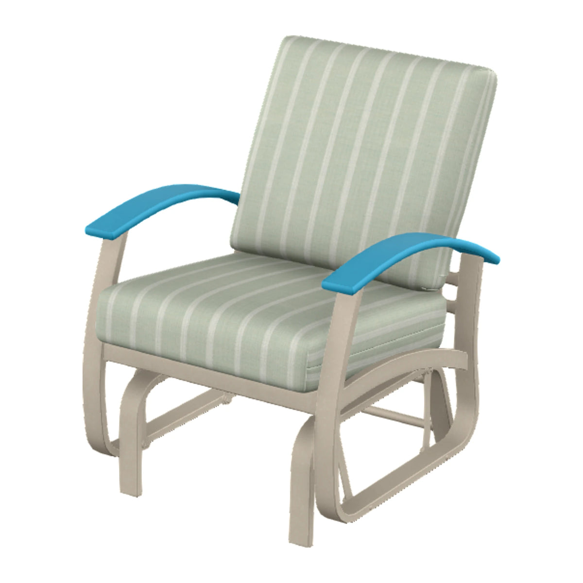 Belle Isle Cushion Single-Seat Glider — Desert Sand PC / Aqua Accents