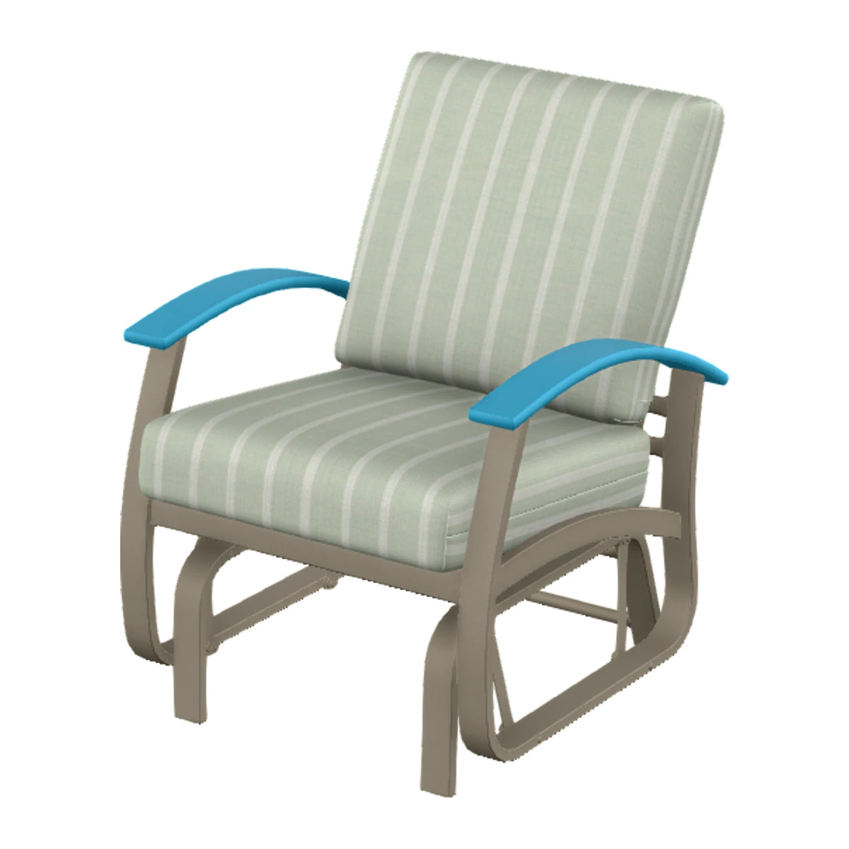 Belle Isle Cushion Single-Seat Glider — Storm PC / Aqua Accents