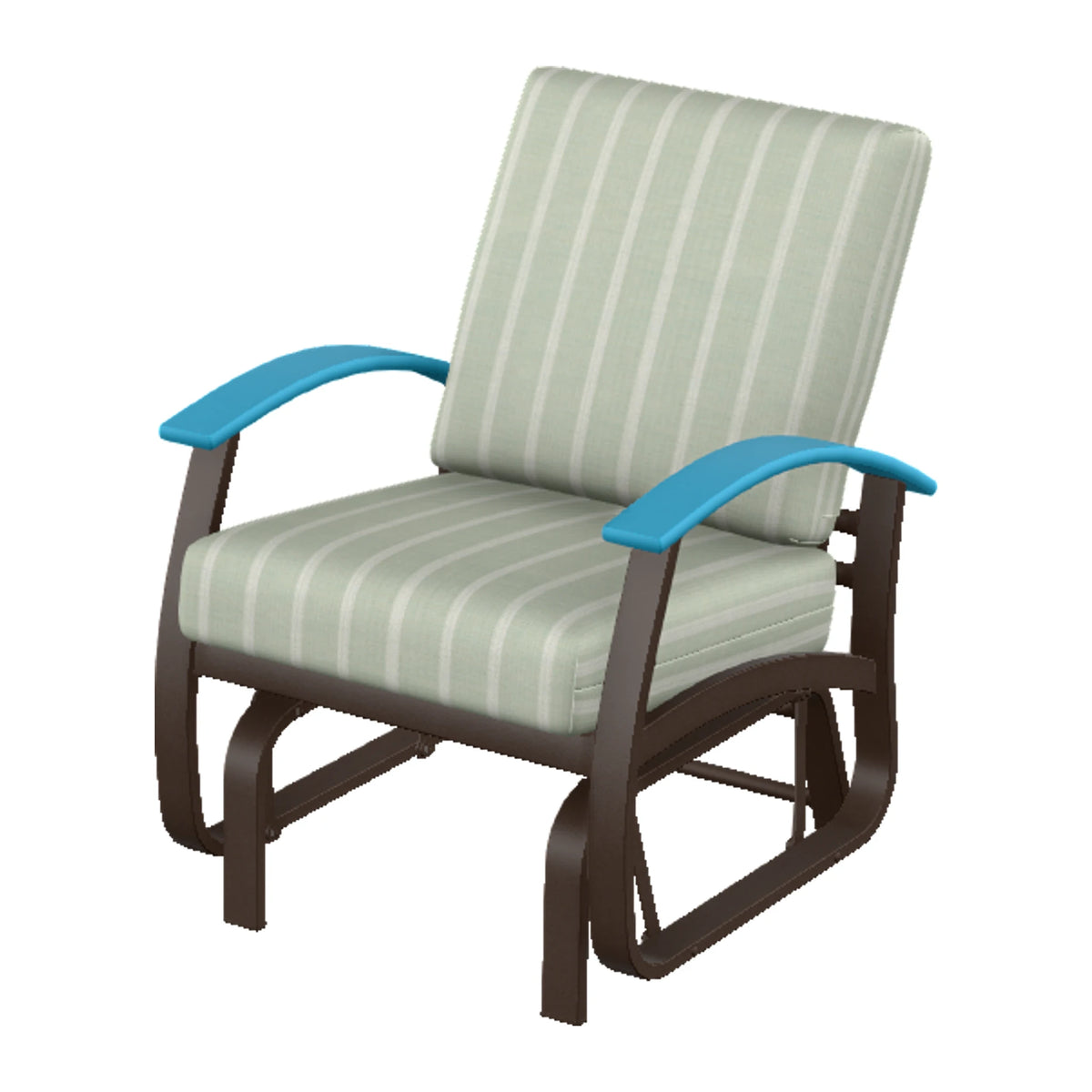Belle Isle Cushion Single-Seat Glider — Kona PC / Aqua Accents