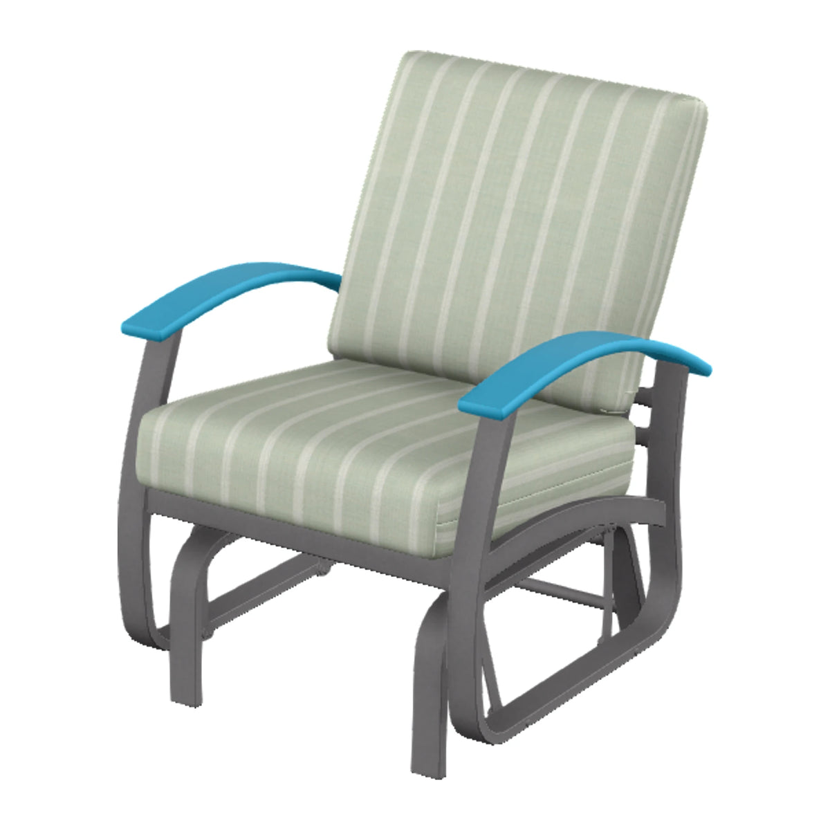 Belle Isle Cushion Single-Seat Glider — Graphite Txt PC / Aqua Accents
