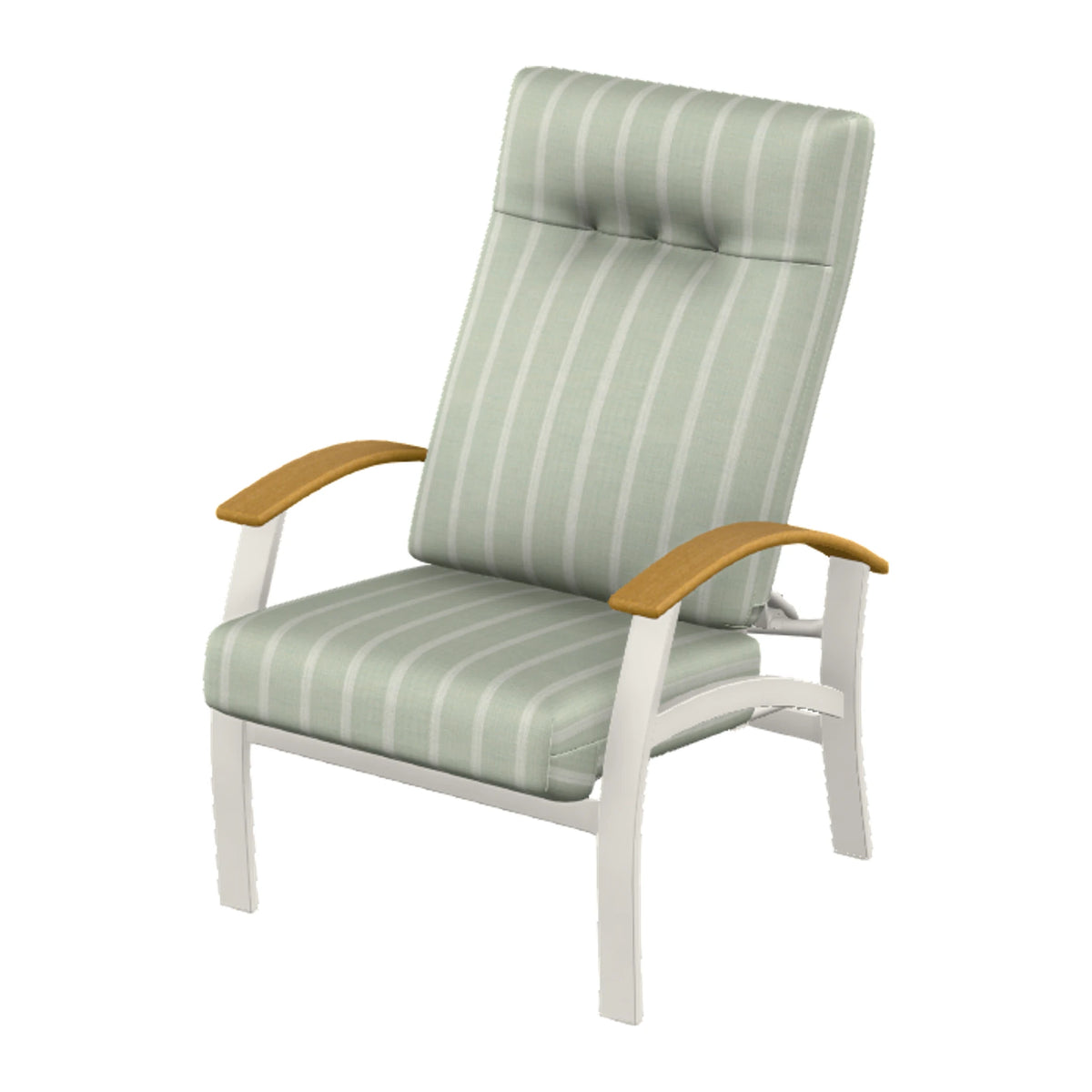 Belle Isle Cushion Supreme Height Adjustable Armchair — Snow PC / Teak Accents