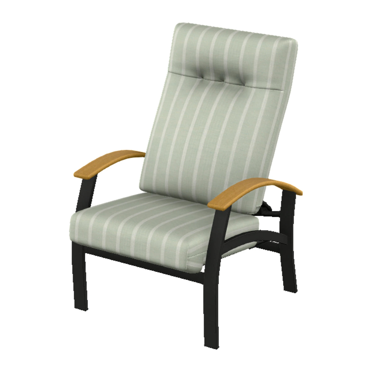 Belle Isle Cushion Supreme Height Adjustable Armchair — Black PC / Teak Accents