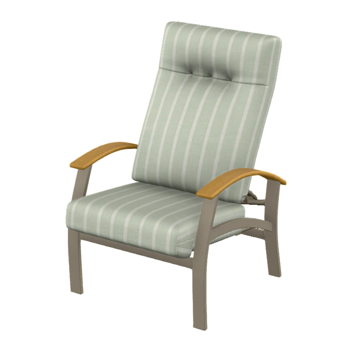Belle Isle Cushion Supreme Height Adjustable Armchair — Storm PC / Teak Accents