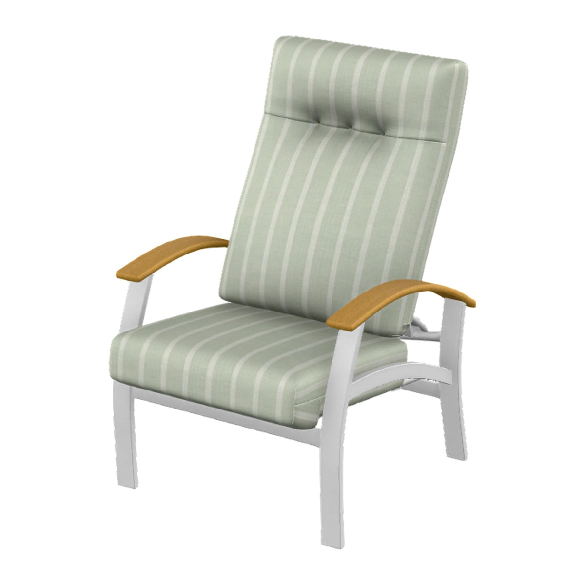 Belle Isle Cushion Supreme Height Adjustable Armchair — White Txt PC / Teak Accents