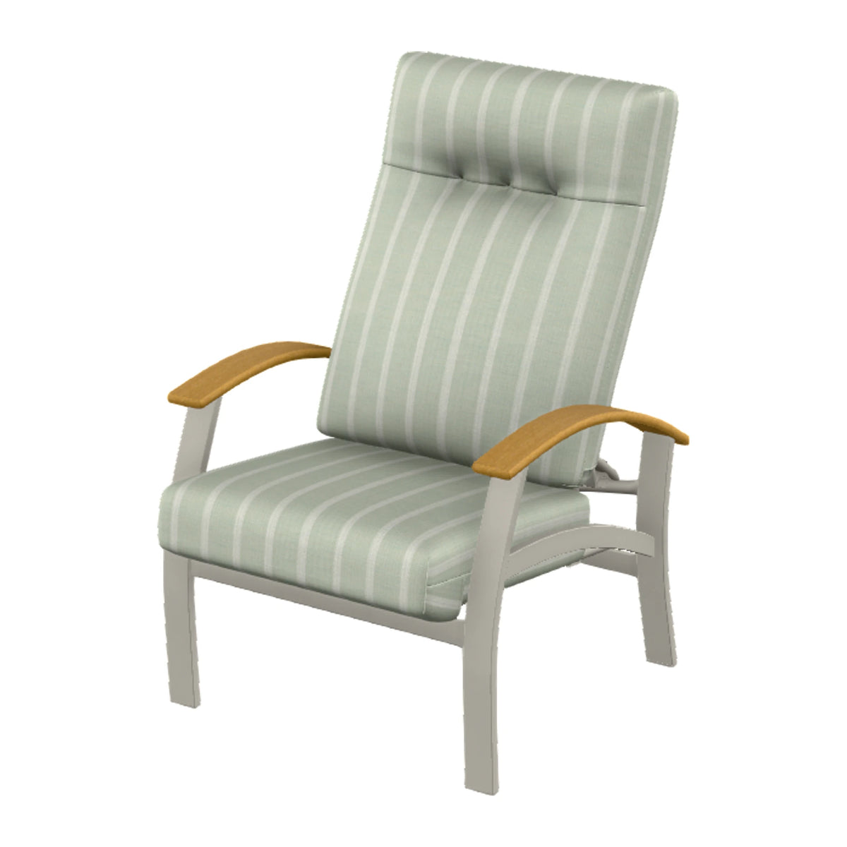 Belle Isle Cushion Supreme Height Adjustable Armchair — Warm Grey PC / Teak Accents