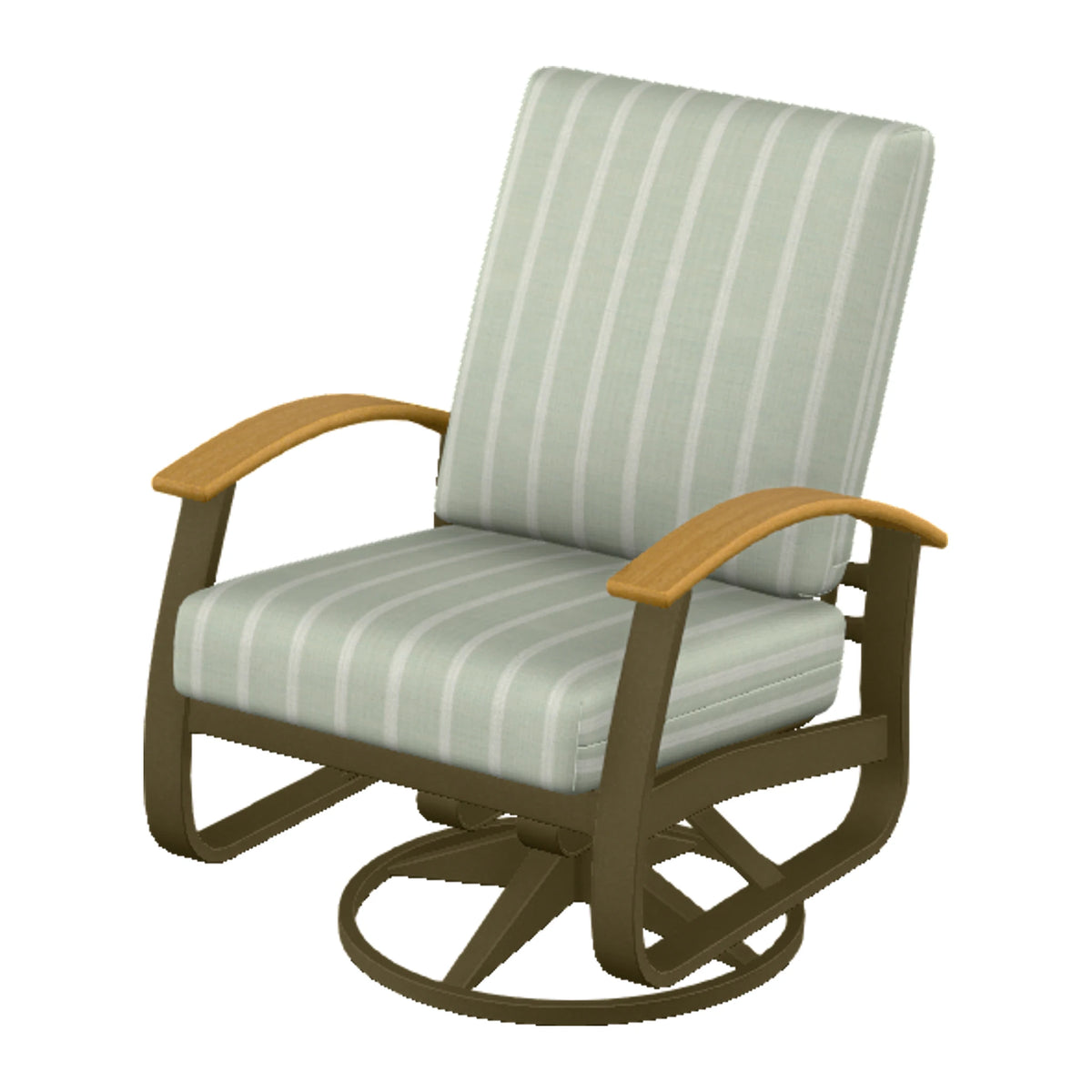 Belle Isle Cushion Swivel Rocker — Beachwood PC / Teak Accents