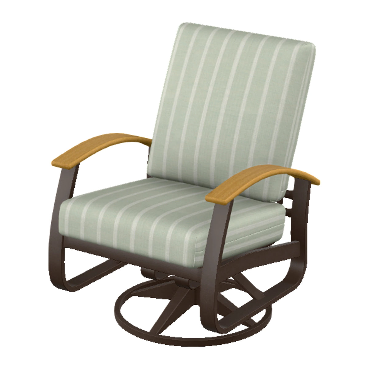 Belle Isle Cushion Swivel Rocker — Kona PC / Teak Accents