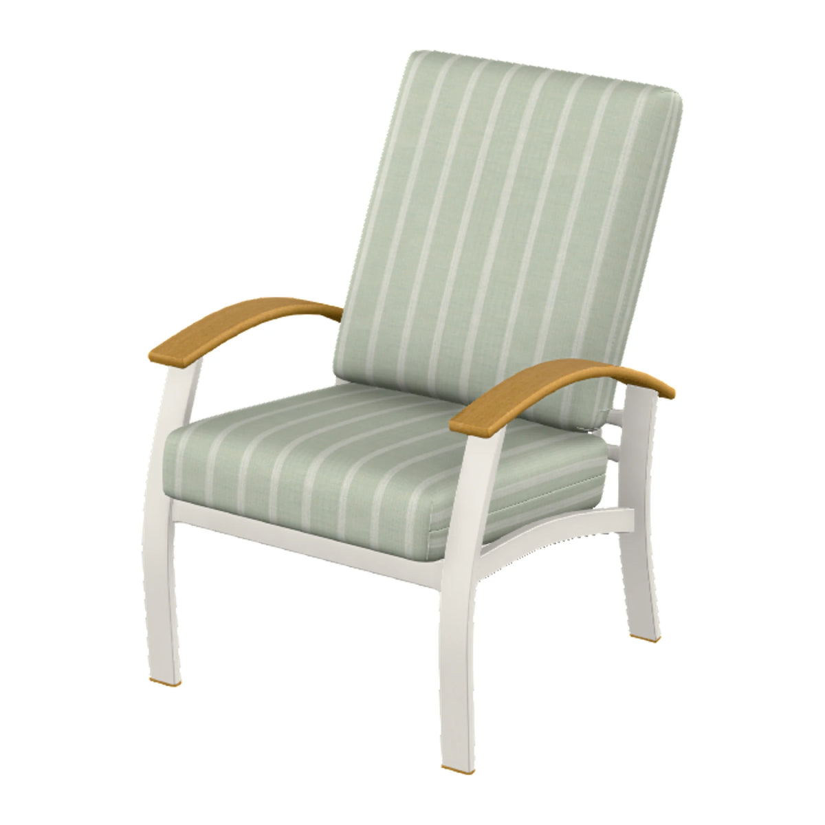 Belle Isle Cushion Armchair — Snow PC / Teak Accents