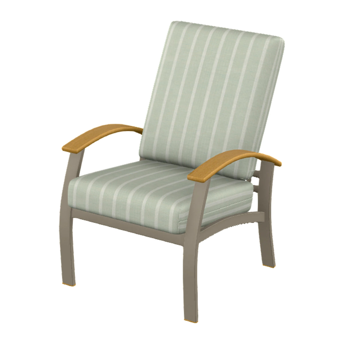 Belle Isle Cushion Armchair — Storm PC / Teak Accents