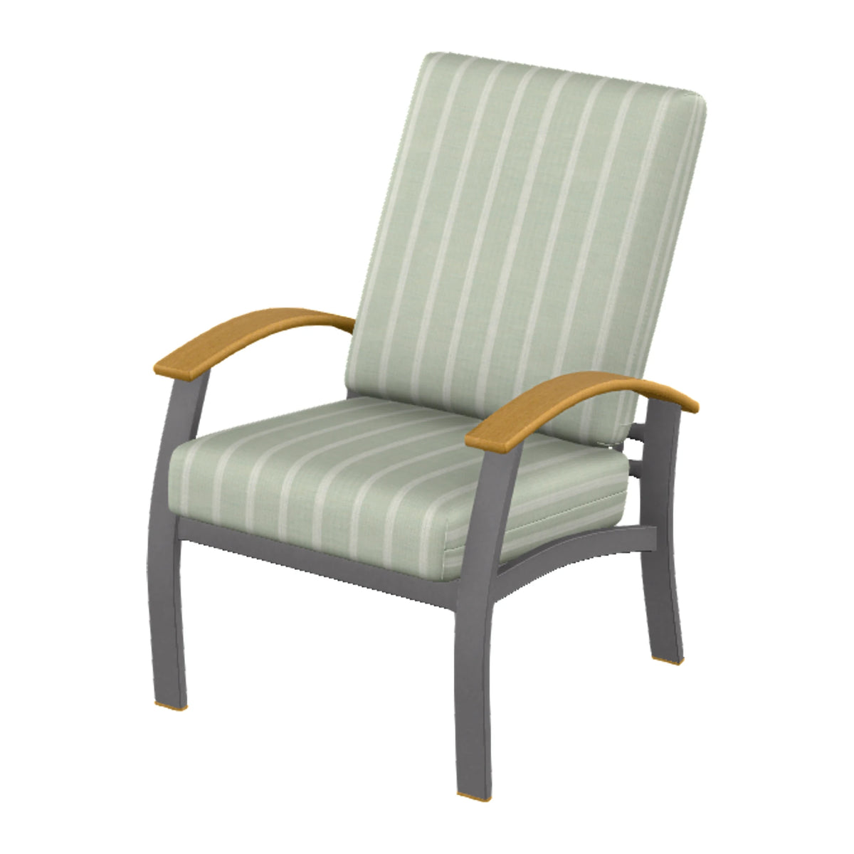 Belle Isle Cushion Armchair — Graphite Txt PC / Teak Accents