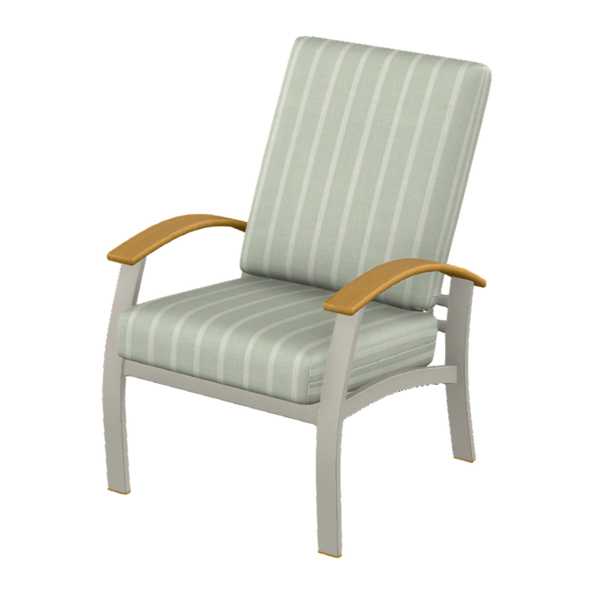Belle Isle Cushion Armchair — Warm Grey PC / Teak Accents