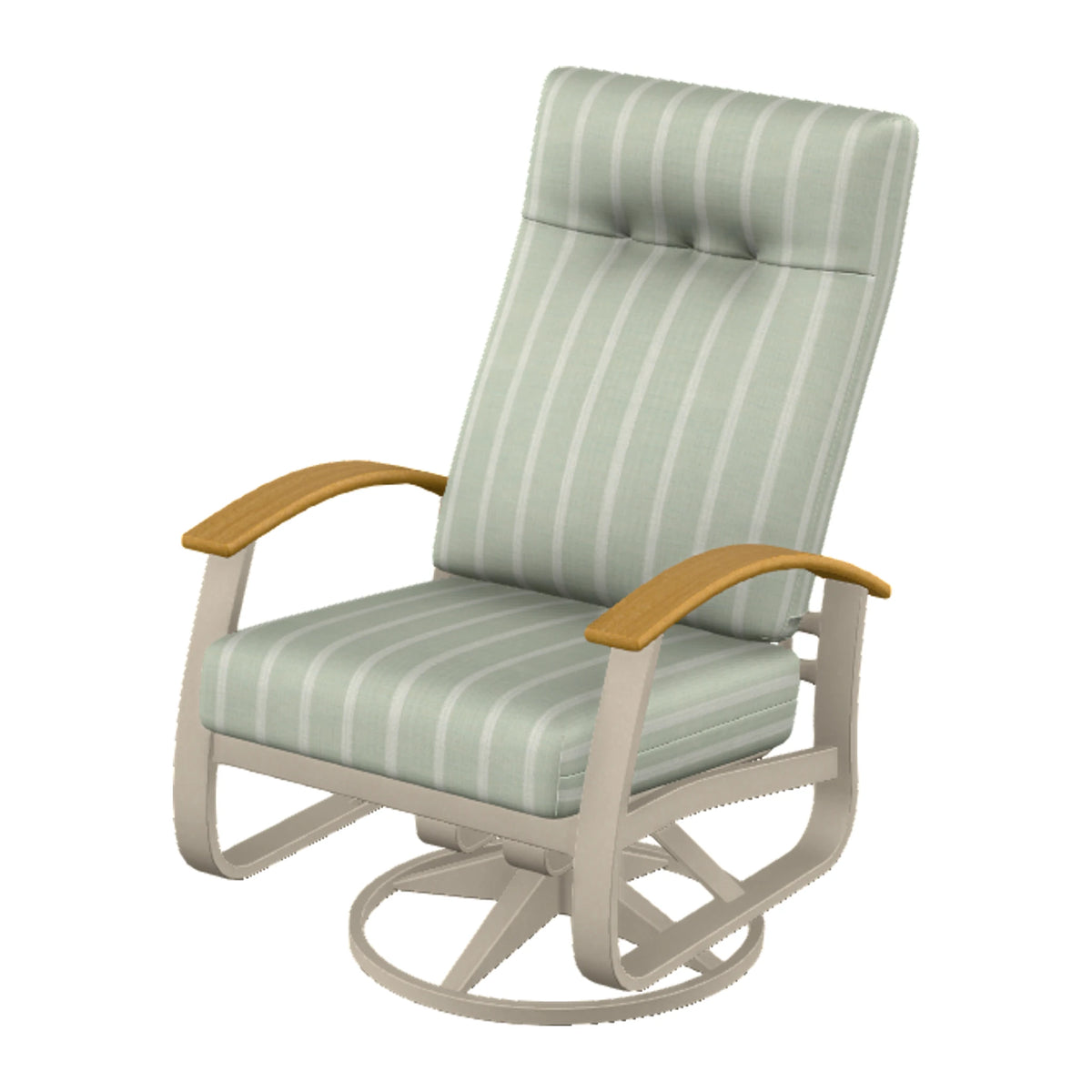 Belle Isle Cushion Supreme Height Swivel Rocker — Desert Sand PC / Teak Accents