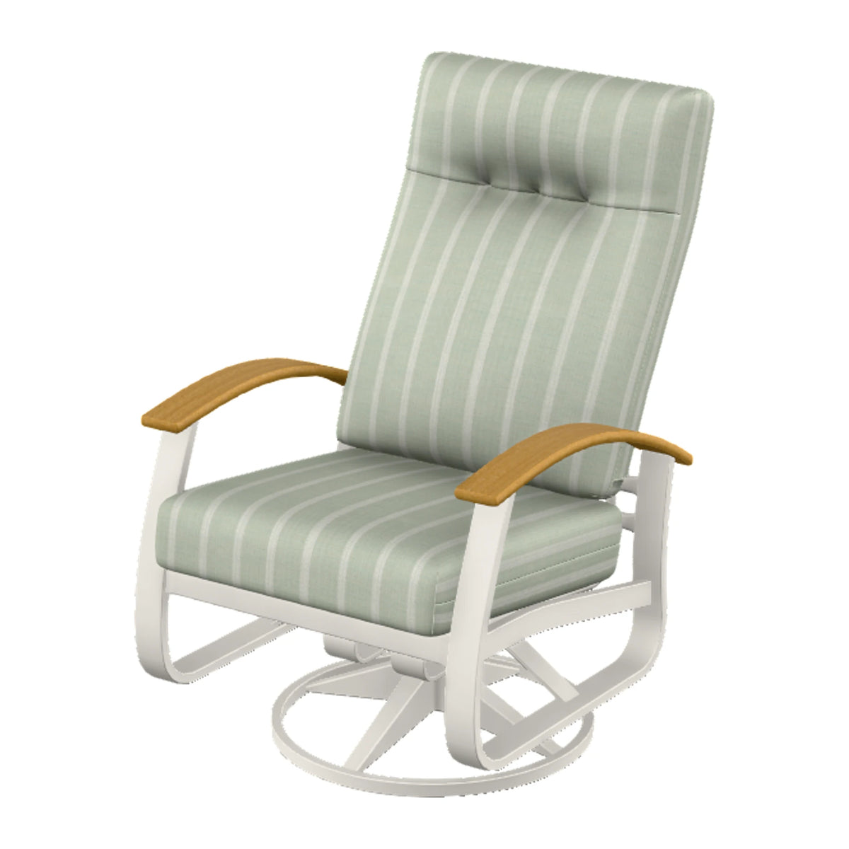 Belle Isle Cushion Supreme Height Swivel Rocker — Snow PC / Teak Accents