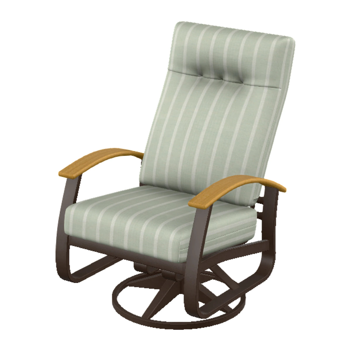 Belle Isle Cushion Supreme Height Swivel Rocker — Kona PC / Teak Accents