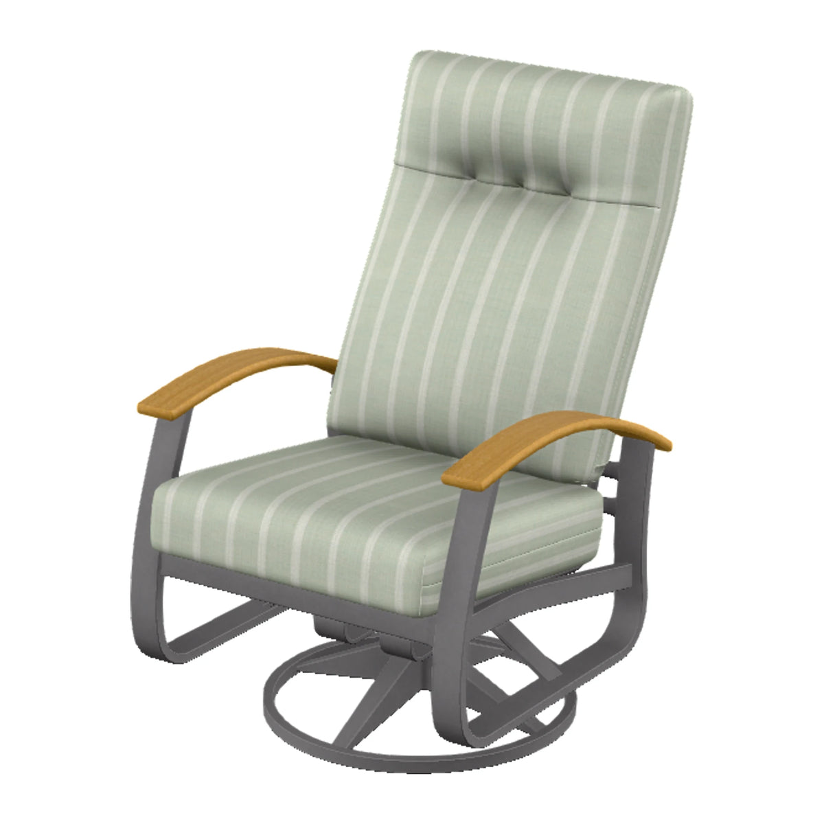 Belle Isle Cushion Supreme Height Swivel Rocker — Graphite Txt PC / Teak Accents