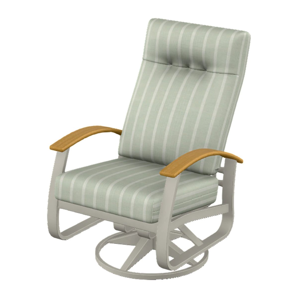 Belle Isle Cushion Supreme Height Swivel Rocker — Warm Grey PC / Teak Accents