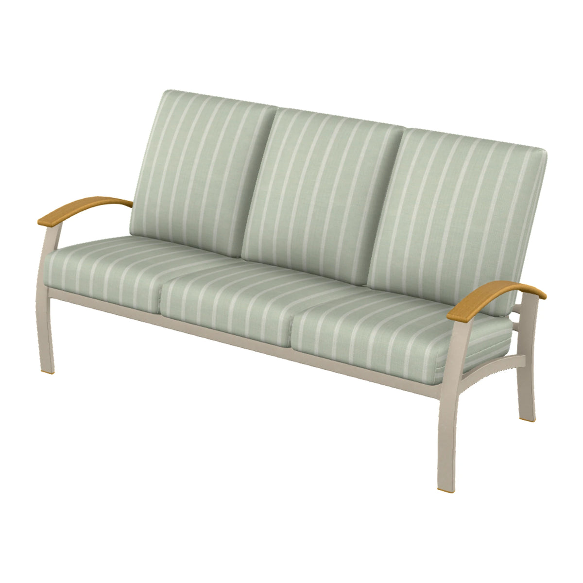Belle Isle Cushion Sofa — Desert Sand PC / Teak Accents