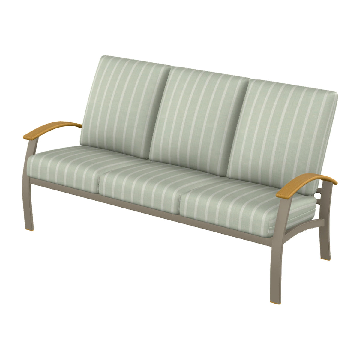 Belle Isle Cushion Sofa — Storm PC / Teak Accents