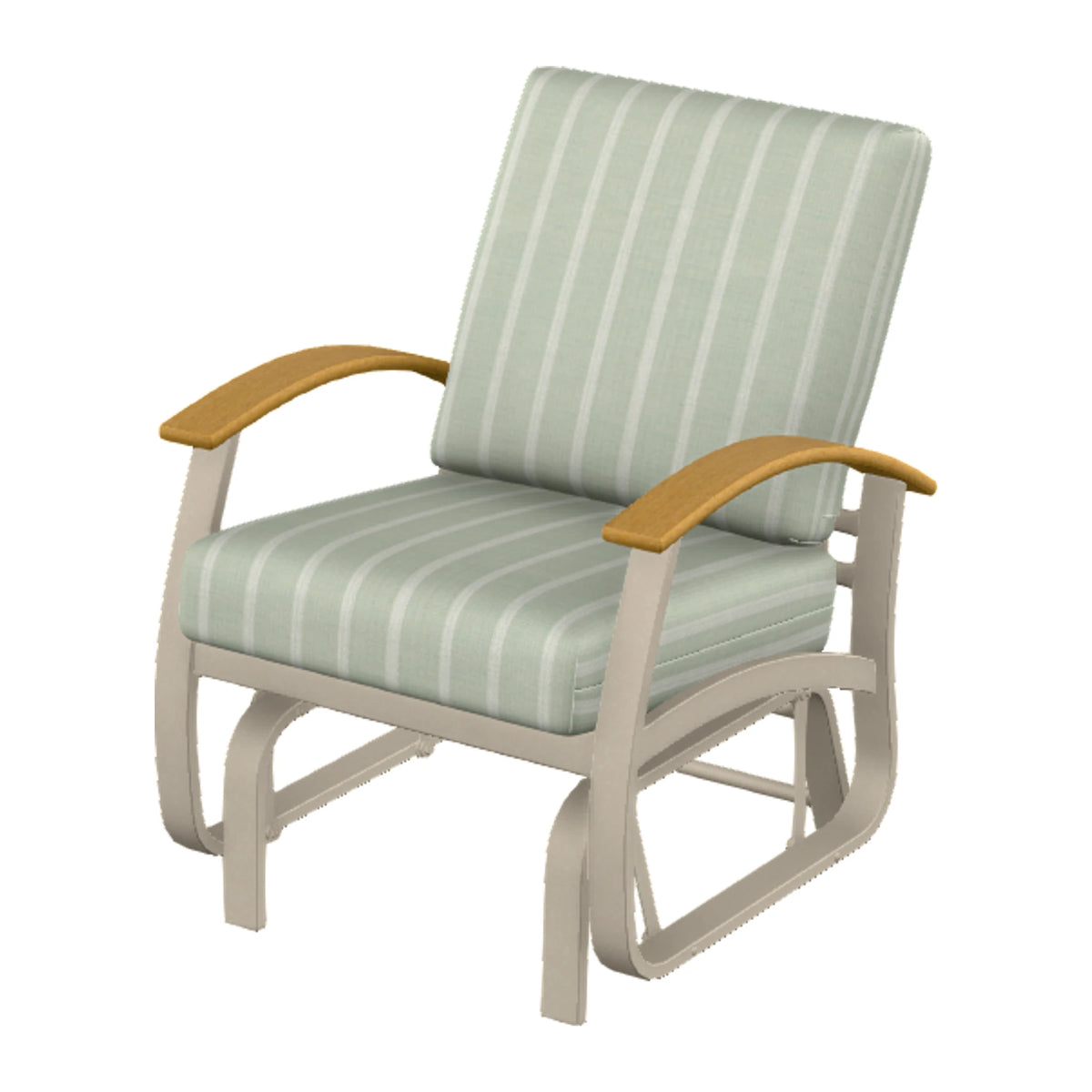 Belle Isle Cushion Single-Seat Glider — Desert Sand PC / Teak Accents