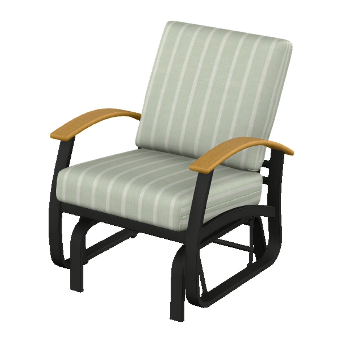 Belle Isle Cushion Single-Seat Glider — Black PC / Teak Accents