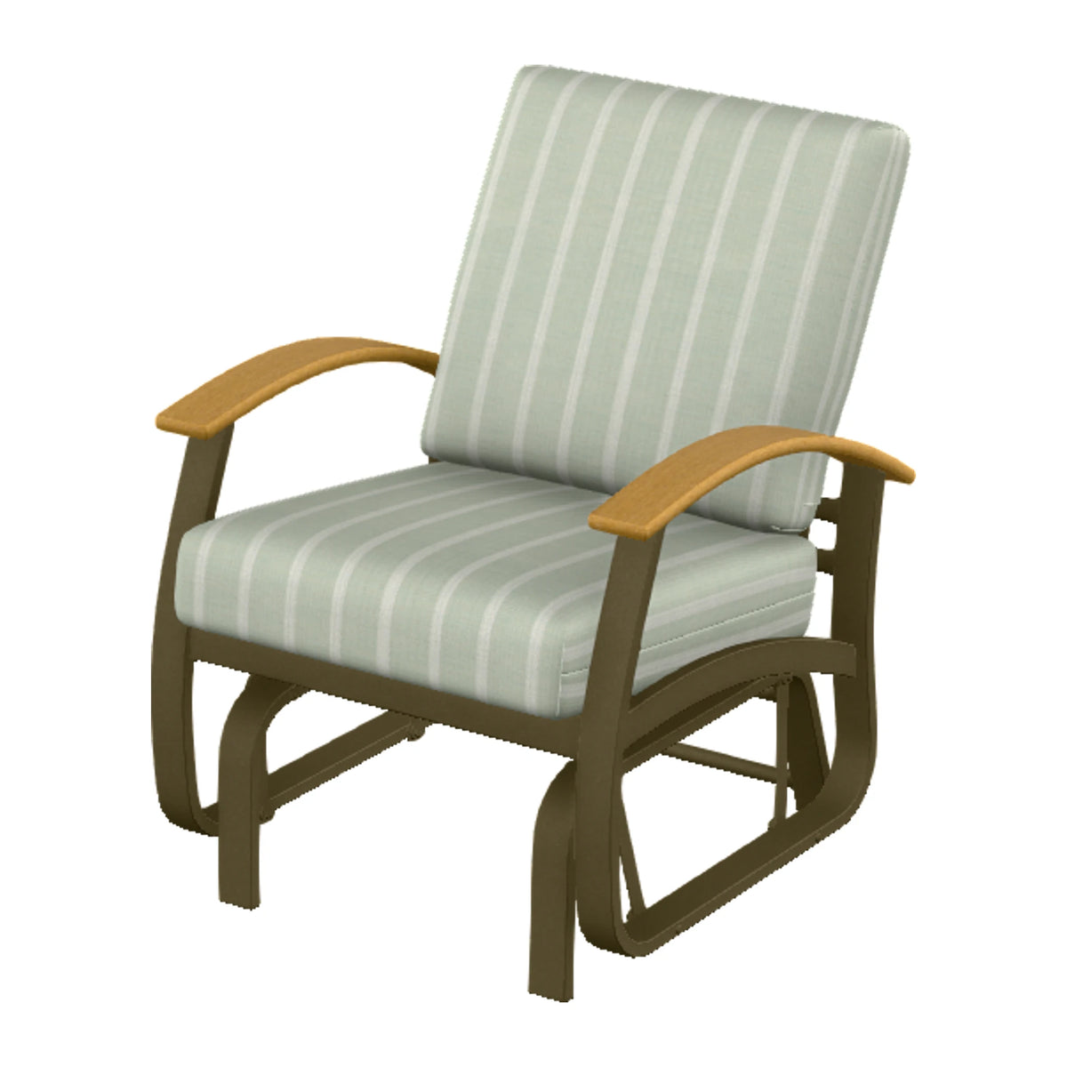 Belle Isle Cushion Single-Seat Glider — Beachwood PC / Teak Accents