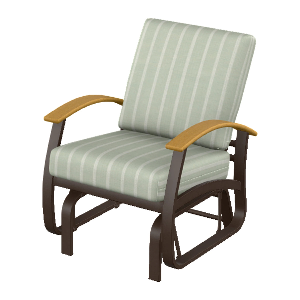 Belle Isle Cushion Single-Seat Glider — Kona PC / Teak Accents