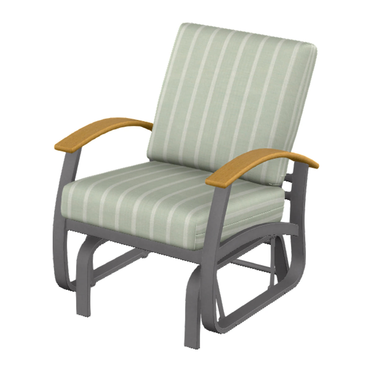 Belle Isle Cushion Single-Seat Glider — Graphite Txt PC / Teak Accents