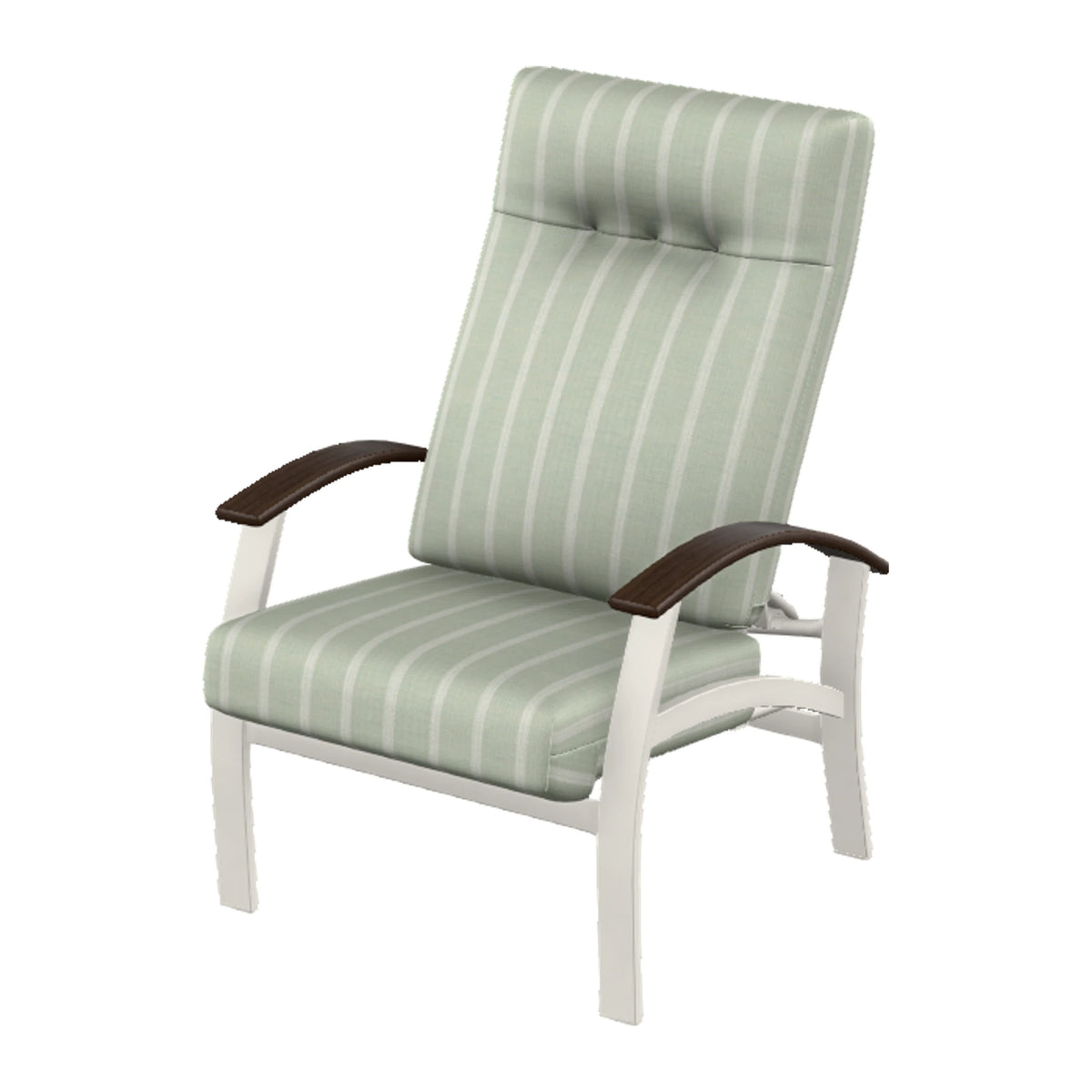 Belle Isle Cushion Supreme Height Adjustable Armchair — Snow PC / Chestnut Accents