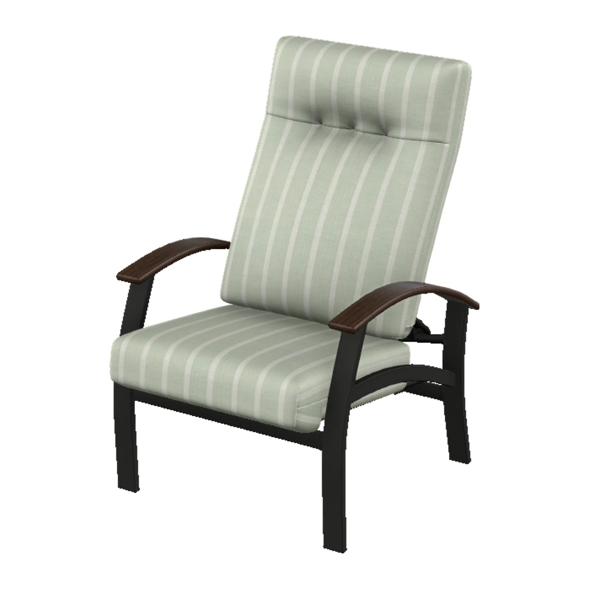 Belle Isle Cushion Supreme Height Adjustable Armchair — Black PC / Chestnut Accents