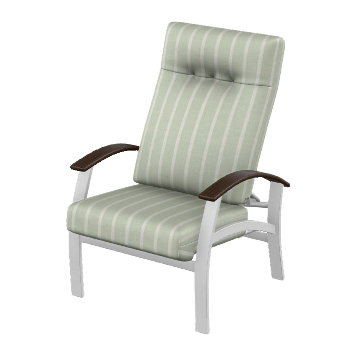 Belle Isle Cushion Supreme Height Adjustable Armchair — White Txt PC / Chestnut Accents