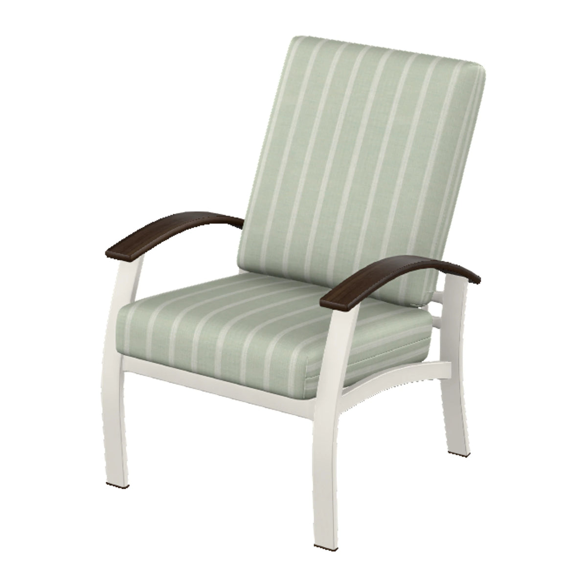 Belle Isle Cushion Armchair — Snow PC / Chestnut Accents