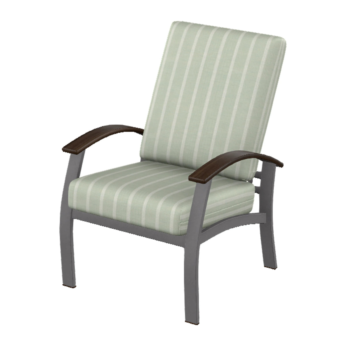 Belle Isle Cushion Armchair — Graphite Txt PC / Chestnut Accents