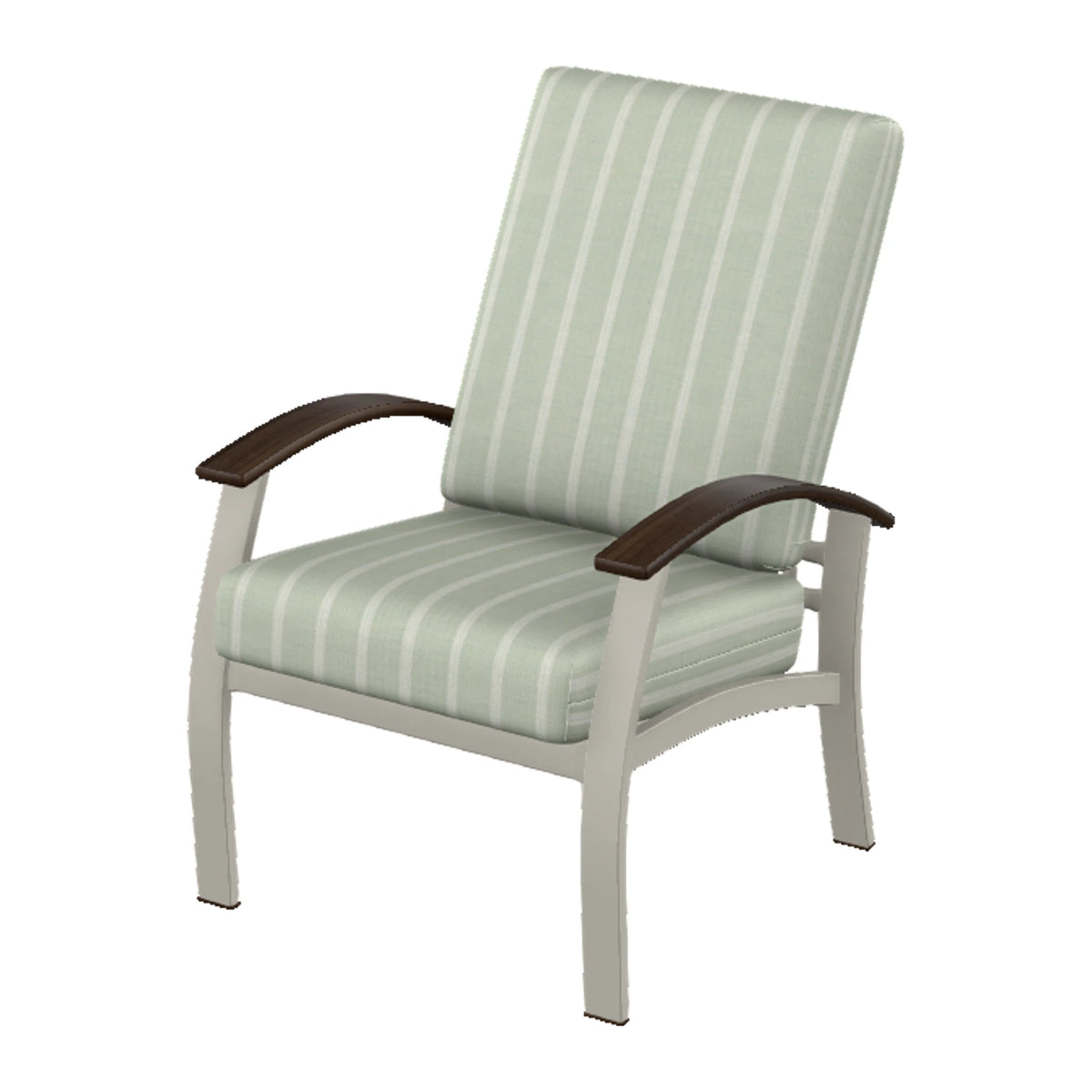 Belle Isle Cushion Armchair — Warm Grey PC / Chestnut Accents