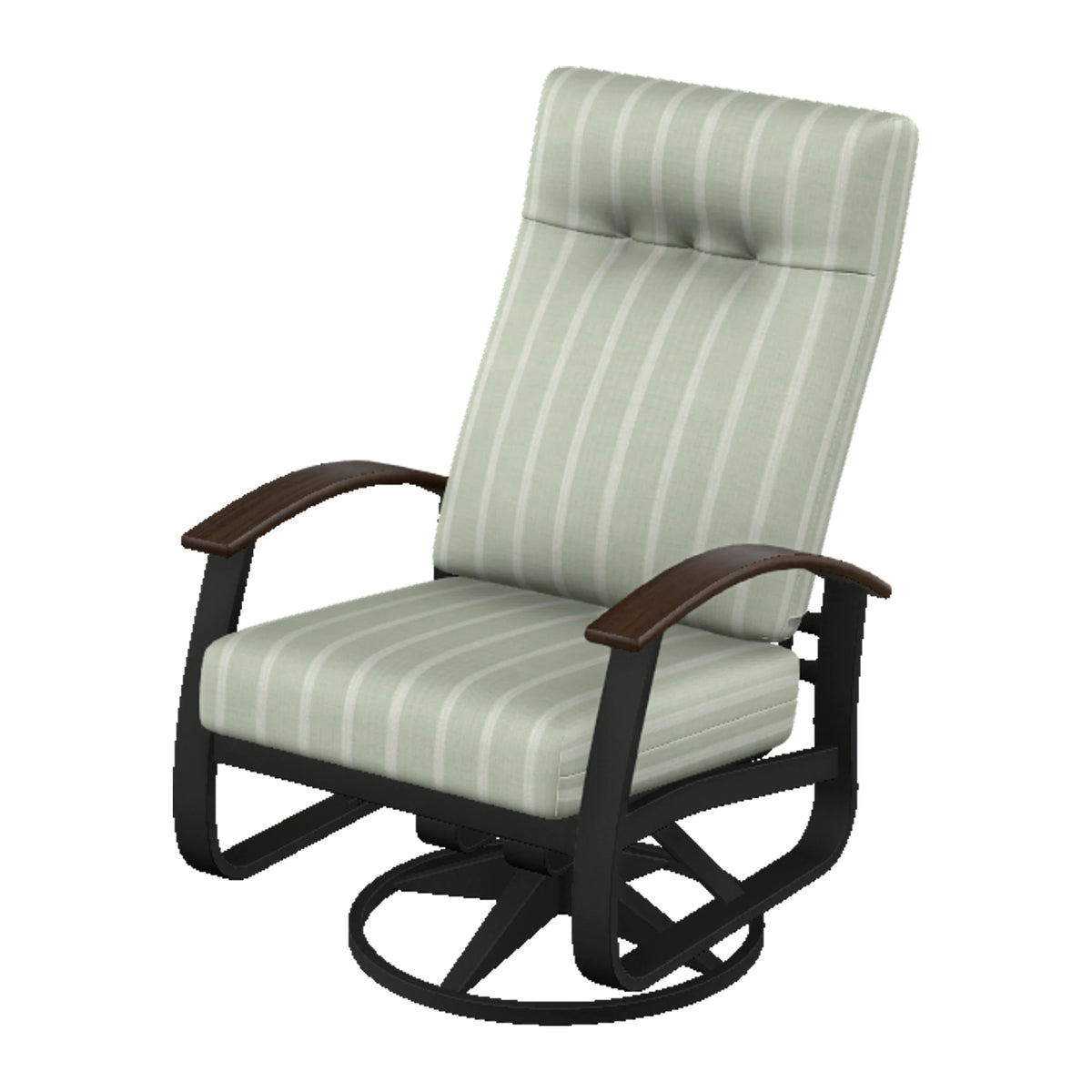 Belle Isle Cushion Supreme Height Swivel Rocker — Black PC / Chestnut Accents