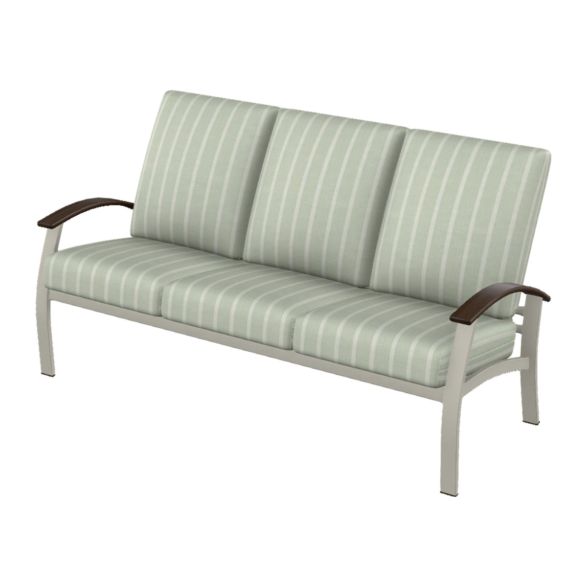 Belle Isle Cushion Sofa — Warm Grey PC / Chestnut Accents