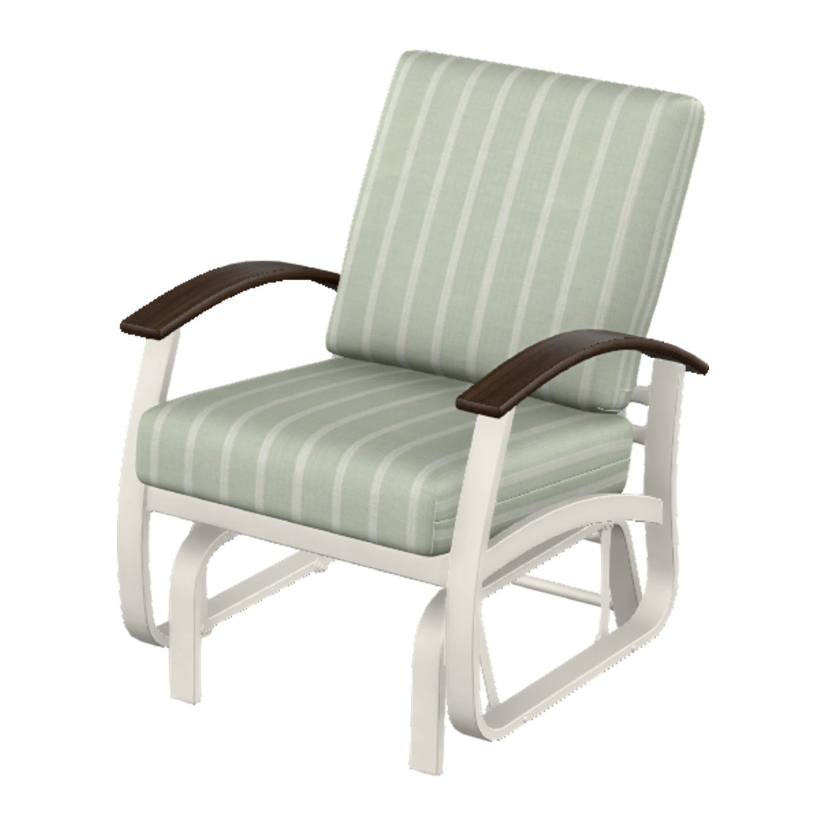 Belle Isle Cushion Single-Seat Glider — Snow PC / Chestnut Accents