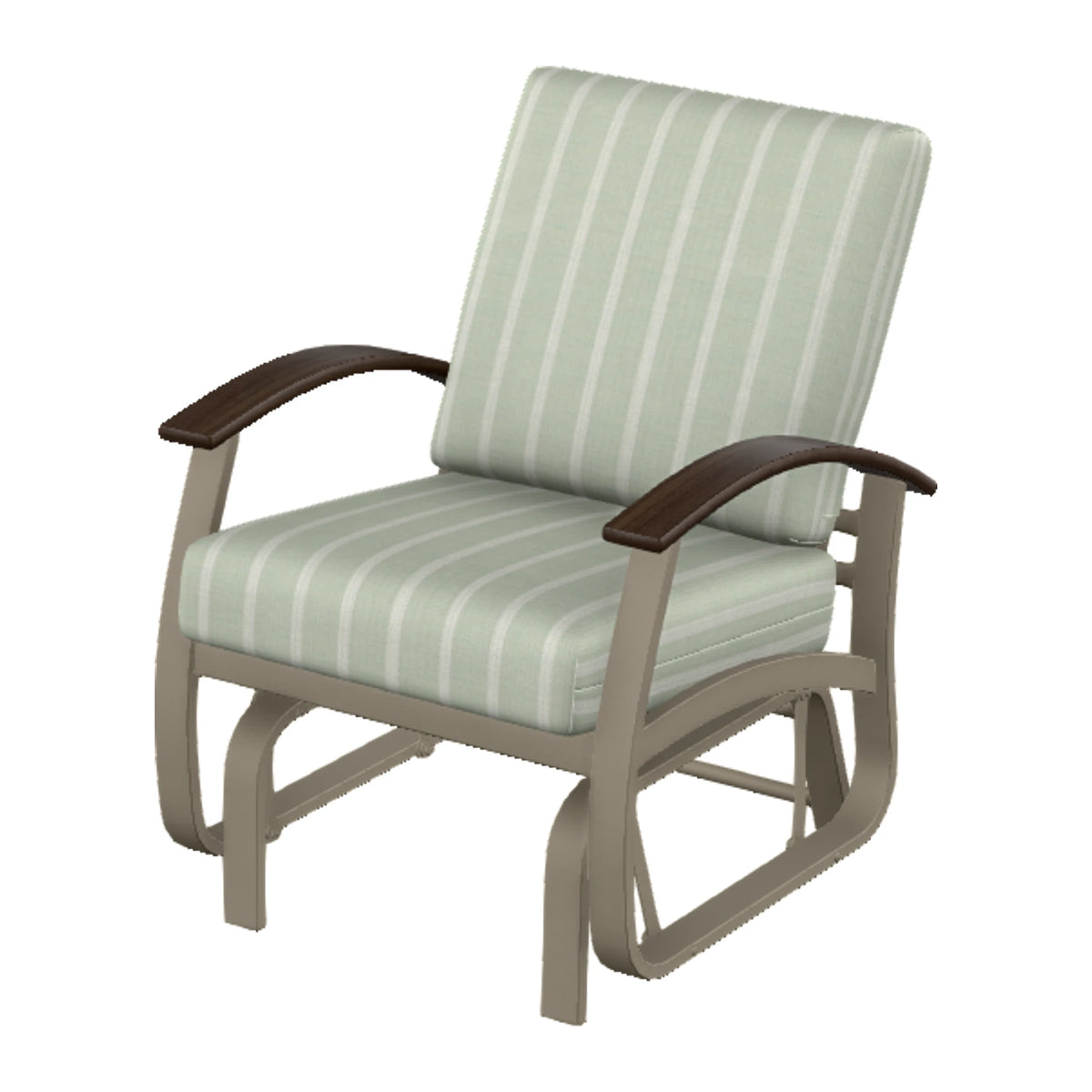 Belle Isle Cushion Single-Seat Glider — Storm PC / Chestnut Accents