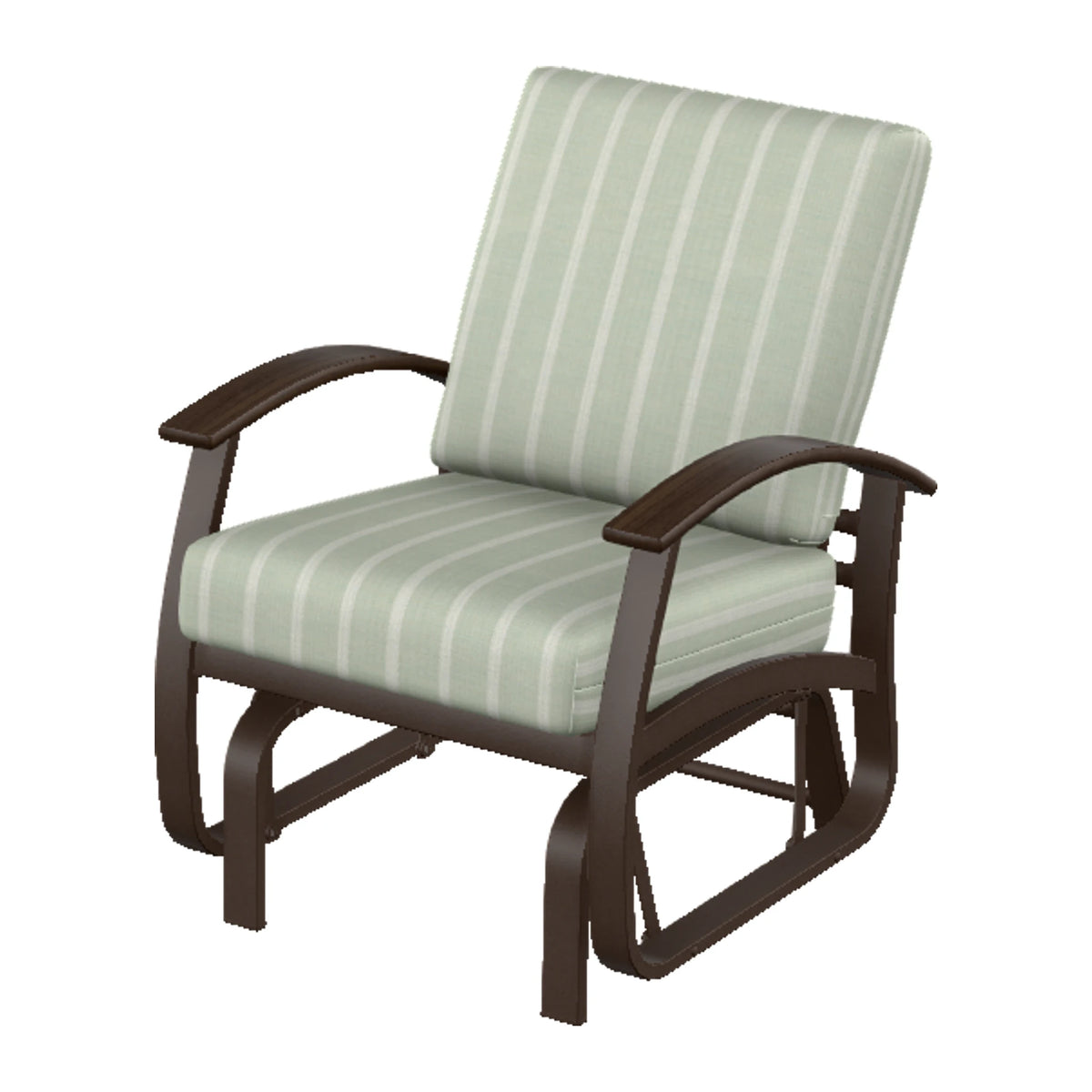 Belle Isle Cushion Single-Seat Glider — Kona PC / Chestnut Accents