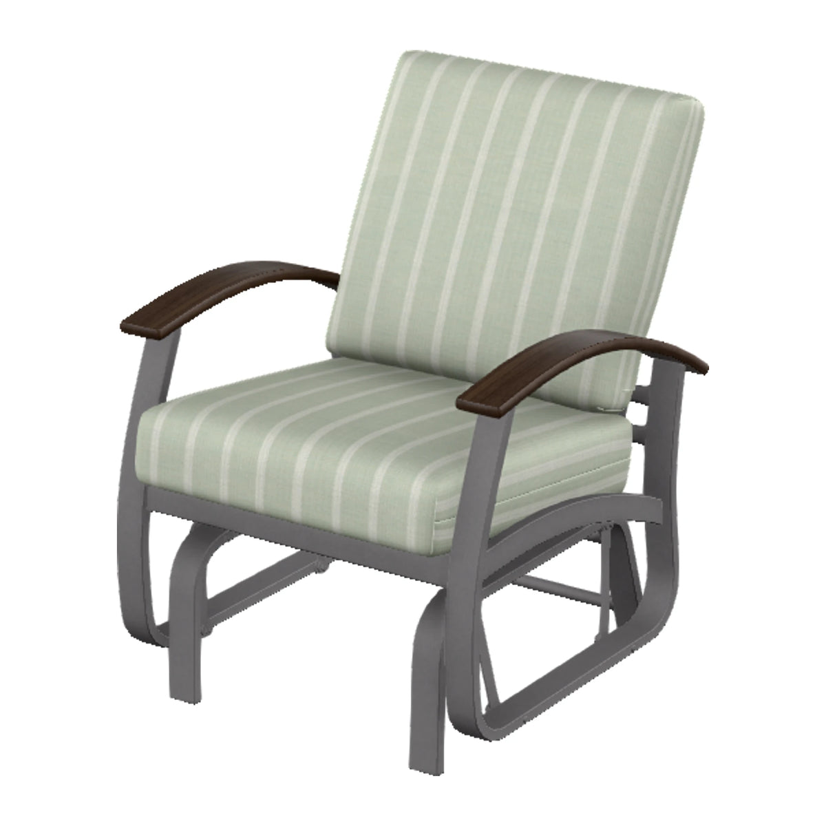 Belle Isle Cushion Single-Seat Glider — Graphite Txt PC / Chestnut Accents