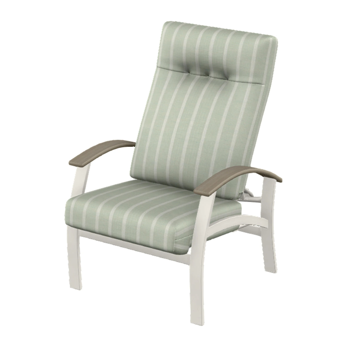 Belle Isle Cushion Supreme Height Adjustable Armchair — Snow PC / Weathered Wood Accent