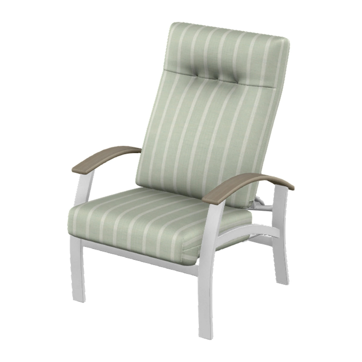 Belle Isle Cushion Supreme Height Adjustable Armchair — White Txt PC / Weathered Wood Accent