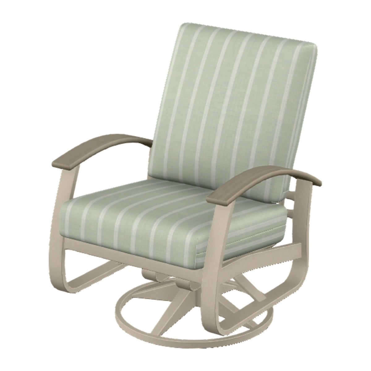 Belle Isle Cushion Swivel Rocker — Desert Sand PC / Weathered Wood Accent