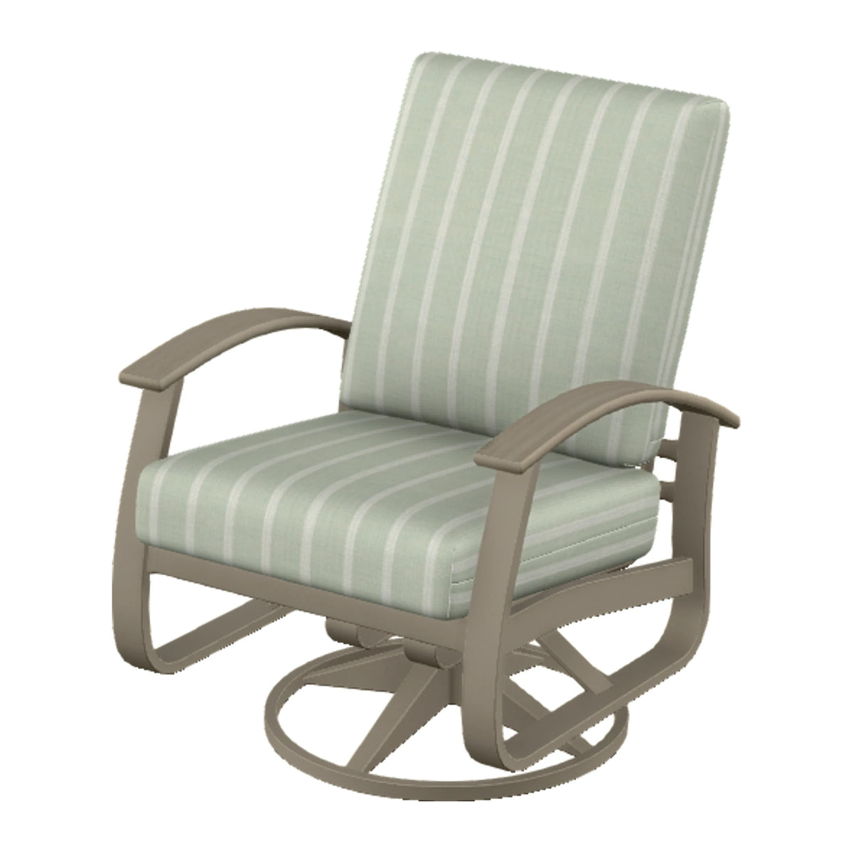 Belle Isle Cushion Swivel Rocker — Storm PC / Weathered Wood Accent
