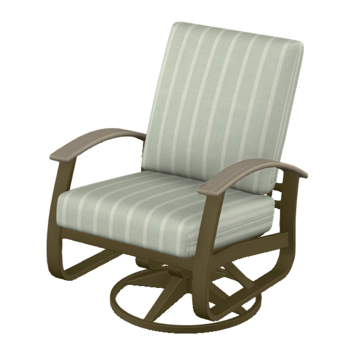 Belle Isle Cushion Swivel Rocker — Beachwood PC / Weathered Wood Accent