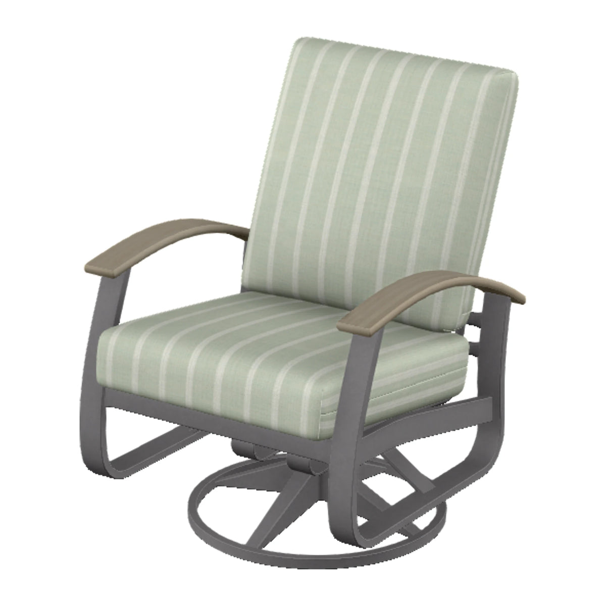 Belle Isle Cushion Swivel Rocker — Graphite Txt PC / Weathered Wood Accent