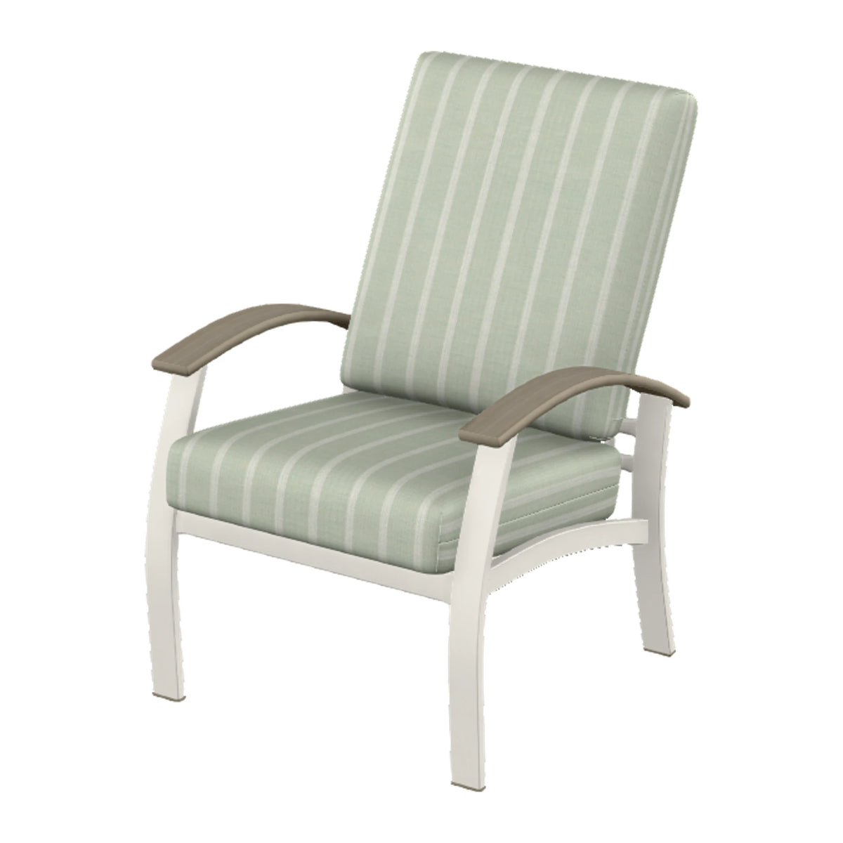 Belle Isle Cushion Armchair — Snow PC / Weathered Wood Accent